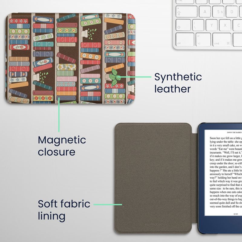 Laptop, Telefoane si Tablete - Ebook reader si accesorii - Accesorii eBook Reader - Husa Kwmobile pentru Amazon Kindle 11 (2022), Kindle 11 (2024), inchidere magnetica, piele ecologica, multicolor - Infinity.ro