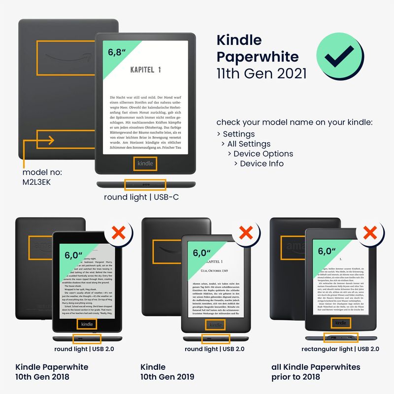 Laptop, Telefoane si Tablete - Ebook reader si accesorii - Accesorii eBook Reader - Husa Kwmobile pentru Amazon Kindle Paperwhite 11, Signature Edition, Paperwhite Kids, antisoc, gri, negru - Infinity.ro