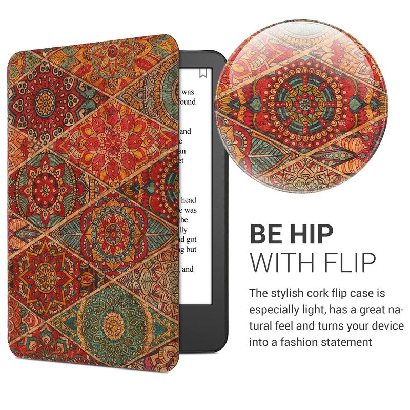 Laptop, Telefoane si Tablete - Ebook reader si accesorii - Accesorii eBook Reader - Husa Kwmobile pentru Amazon Kindle 11 (2022), Kindle 11 (2024), protectie la socuri, pluta, multicolor - Infinity.ro