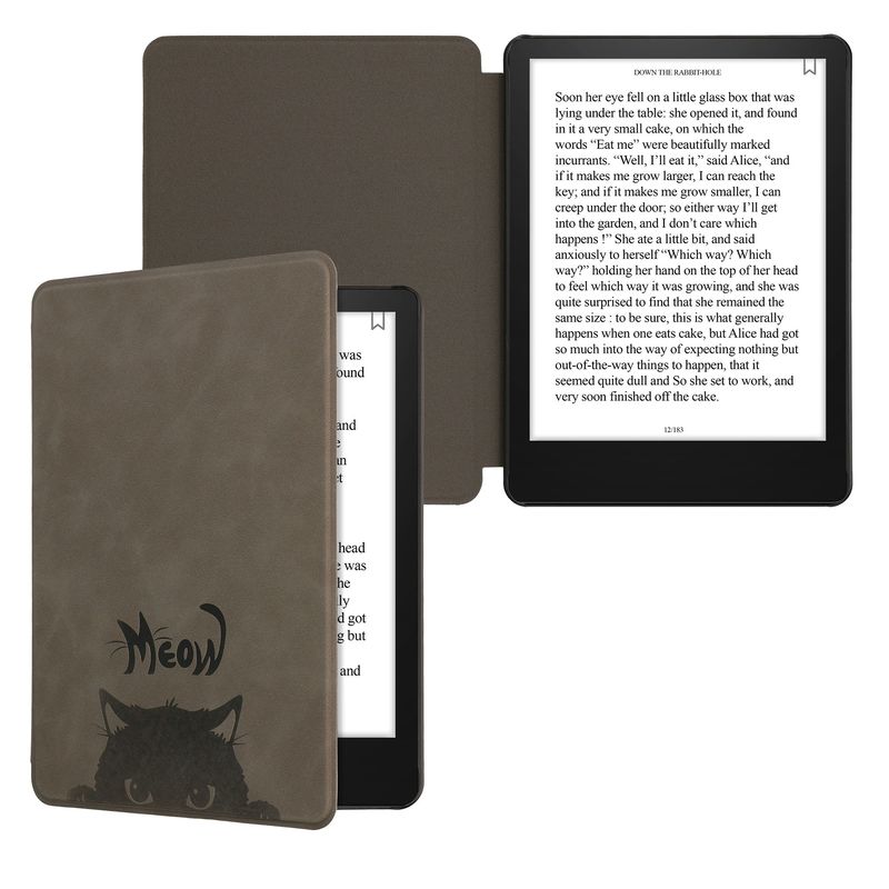Laptop, Telefoane si Tablete - Ebook reader si accesorii - Accesorii eBook Reader - Husa Kwmobile pentru Amazon Kindle Paperwhite 11, Signature Edition, Paperwhite Kids, antisoc, gri, negru - Infinity.ro