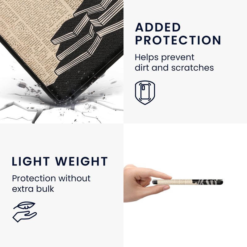 Laptop, Telefoane si Tablete - Ebook reader si accesorii - Accesorii eBook Reader - Husa Kwmobile pentru Amazon Kindle Paperwhite 11, Signature Edition, Paperwhite Kids, antisoc, negru, bej - Infinity.ro