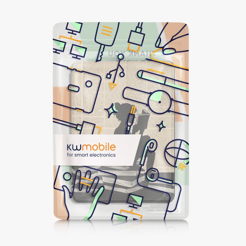 Laptop, Telefoane si Tablete - Ebook reader si accesorii - Accesorii eBook Reader - Husa Kwmobile pentru Amazon Kindle Paperwhite 11, Signature Edition, Paperwhite Kids, antisoc, negru, bej - Infinity.ro