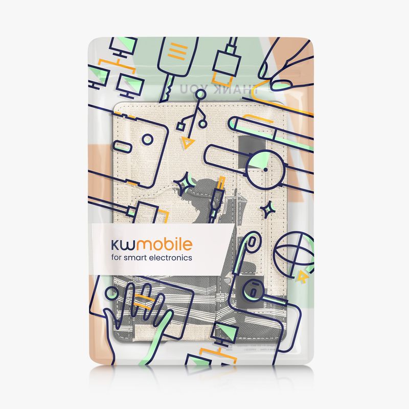 Laptop, Telefoane si Tablete - Ebook reader si accesorii - Accesorii eBook Reader - Husa Kwmobile pentru Amazon Kindle Paperwhite 11, Signature Edition, Paperwhite Kids, functie stand, negru, bej - Infinity.ro