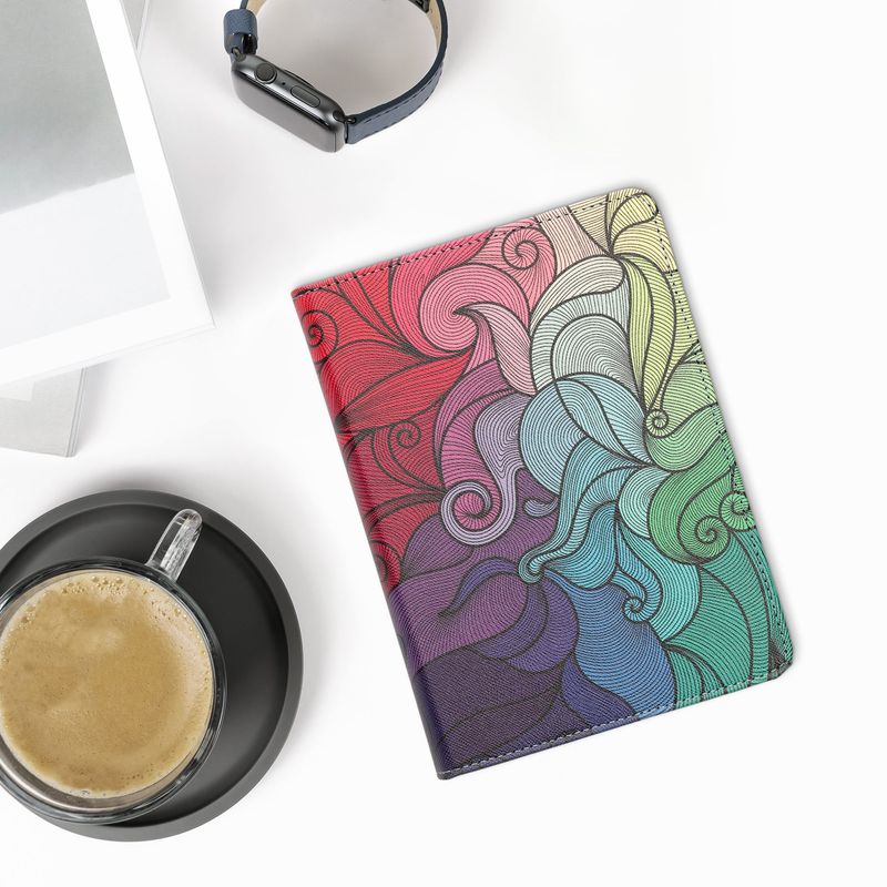 Laptop, Telefoane si Tablete - Ebook reader si accesorii - Accesorii eBook Reader - Husa Kwmobile pentru Amazon Kindle Paperwhite 11, Signature Edition, Paperwhite Kids, curea de mana, multicolor - Infinity.ro