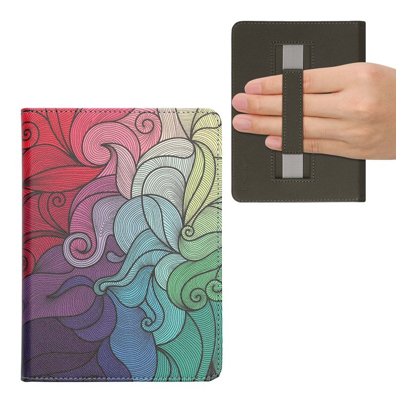 Laptop, Telefoane si Tablete - Ebook reader si accesorii - Accesorii eBook Reader - Husa Kwmobile pentru Amazon Kindle Paperwhite 11, Signature Edition, Paperwhite Kids, curea de mana, multicolor - Infinity.ro