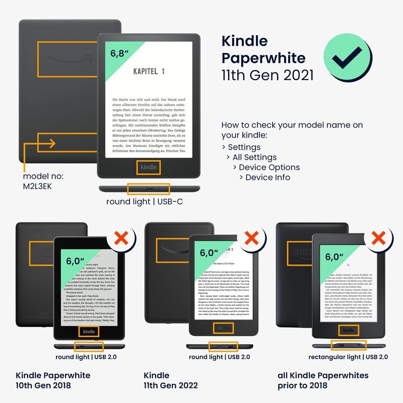 Laptop, Telefoane si Tablete - Ebook reader si accesorii - Accesorii eBook Reader - Husa Kwmobile pentru Amazon Kindle Paperwhite 11, Signature Edition, Paperwhite Kids, protectie la socuri, rosu - Infinity.ro