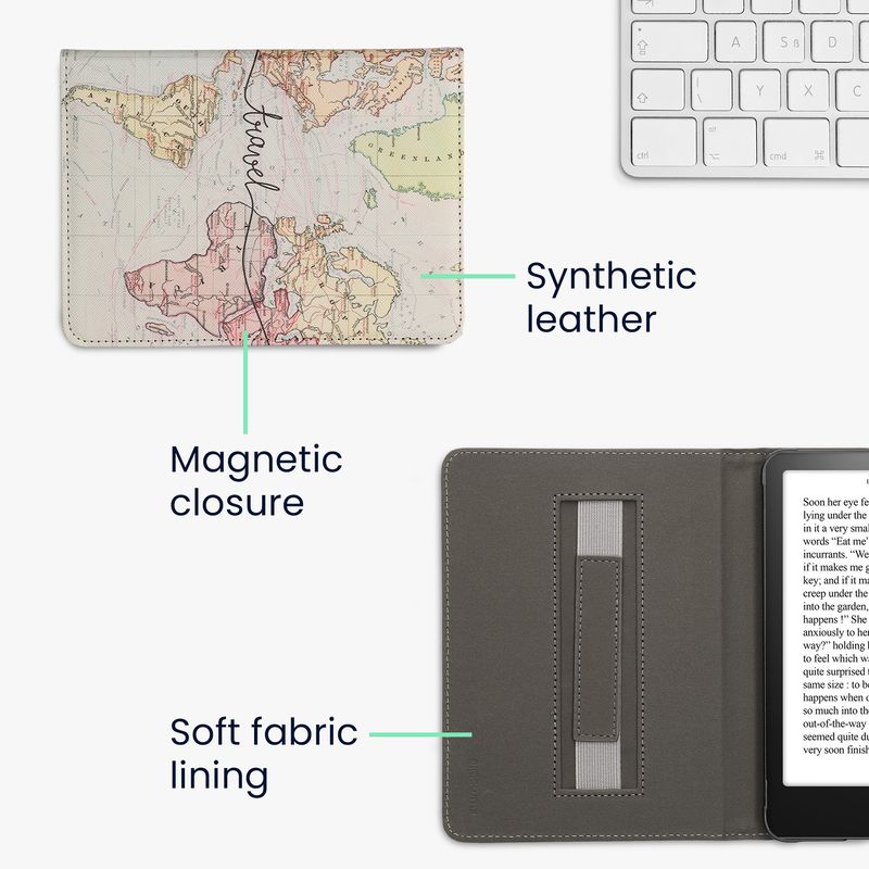 Laptop, Telefoane si Tablete - Ebook reader si accesorii - Accesorii eBook Reader - Husa Kwmobile pentru Amazon Kindle Paperwhite 12 (2024), Colorsoft, anti-alunecare, piele ecologica, multicolor - Infinity.ro