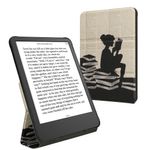 Laptop, Telefoane si Tablete - Ebook reader si accesorii - Accesorii eBook Reader - Husa Kwmobile pentru Amazon Kindle Paperwhite 12 (2024), Colorsoft, functie Sleep/Wake, piele ecologica, negru, bej - Infinity.ro