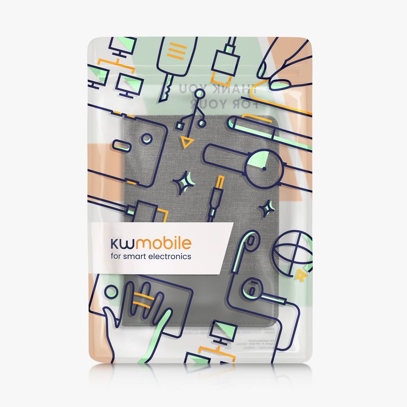 Laptop, Telefoane si Tablete - Ebook reader si accesorii - Accesorii eBook Reader - Husa Kwmobile pentru Amazon Kindle Paperwhite 12 (2024), Colorsoft, inchidere magnetica, antisoc, panza, gri, negru - Infinity.ro