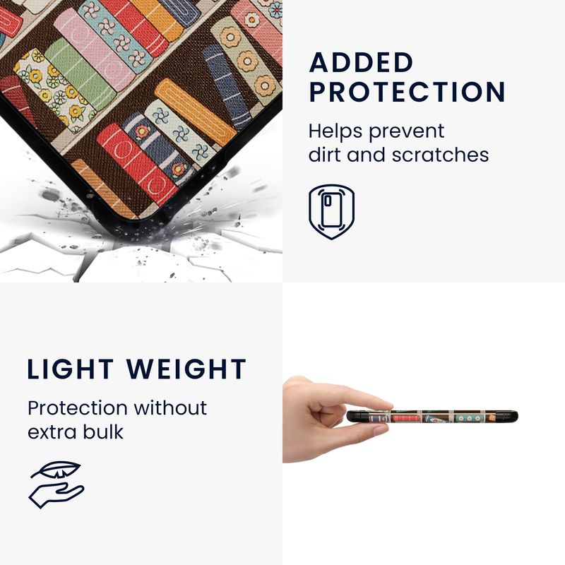 Laptop, Telefoane si Tablete - Ebook reader si accesorii - Accesorii eBook Reader - Husa Kwmobile pentru Amazon Kindle Paperwhite 12 (2024), Colorsoft, inchidere magnetica, design biblioteca, multicolor - Infinity.ro