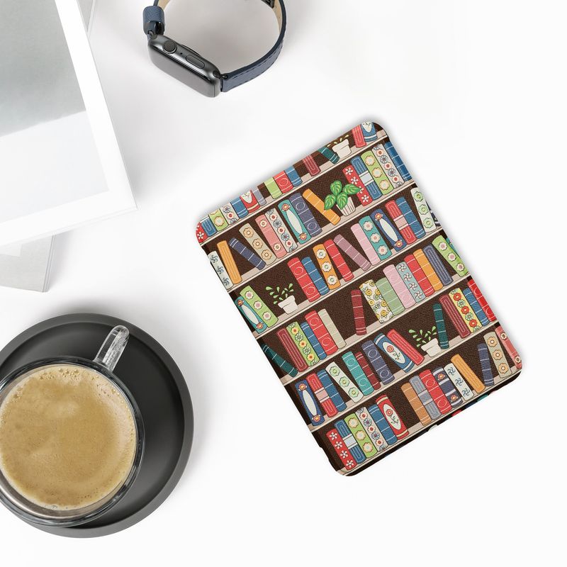 Laptop, Telefoane si Tablete - Ebook reader si accesorii - Accesorii eBook Reader - Husa Kwmobile pentru Amazon Kindle Paperwhite 12 (2024), Colorsoft, inchidere magnetica, design biblioteca, multicolor - Infinity.ro