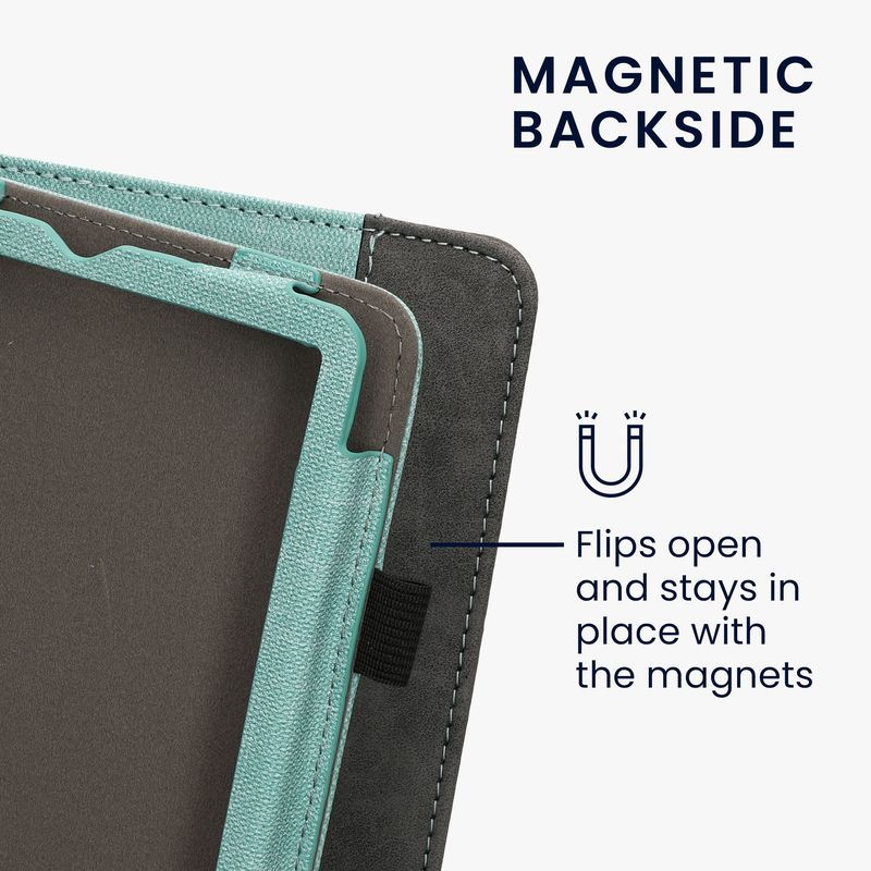 Laptop, Telefoane si Tablete - Ebook reader si accesorii - Accesorii eBook Reader - Husa Kwmobile pentru Amazon Kindle Paperwhite 12 (2024), Colorsoft, inchidere magnetica, functie stand, verde, gri - Infinity.ro