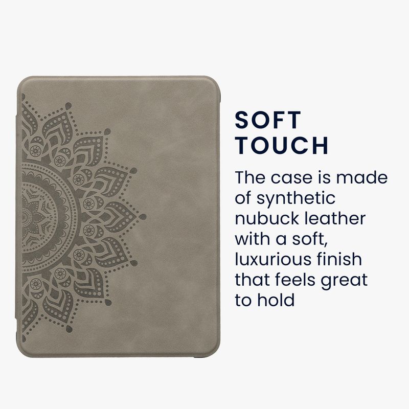 Laptop, Telefoane si Tablete - Ebook reader si accesorii - Accesorii eBook Reader - Husa Kwmobile pentru Amazon Kindle Paperwhite 12 (2024), Colorsoft, inchidere magnetica, piele ecologica, gri - Infinity.ro