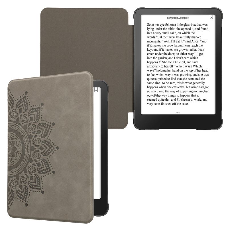 Laptop, Telefoane si Tablete - Ebook reader si accesorii - Accesorii eBook Reader - Husa Kwmobile pentru Amazon Kindle Paperwhite 12 (2024), Colorsoft, inchidere magnetica, piele ecologica, gri - Infinity.ro