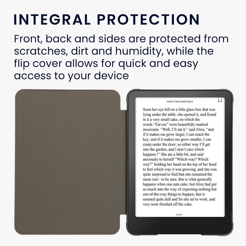 Laptop, Telefoane si Tablete - Ebook reader si accesorii - Accesorii eBook Reader - Husa Kwmobile pentru Amazon Kindle Paperwhite 12 (2024), Colorsoft, inchidere magnetica, piele ecologica, gri - Infinity.ro