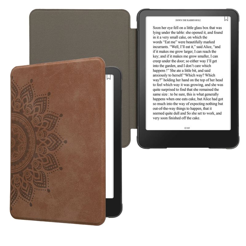 Laptop, Telefoane si Tablete - Ebook reader si accesorii - Accesorii eBook Reader - Husa Kwmobile pentru Amazon Kindle Paperwhite 12 (2024), Colorsoft, protectie la socuri, piele ecologica, maro - Infinity.ro