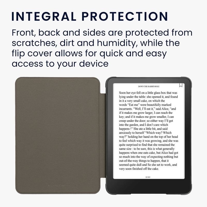 Laptop, Telefoane si Tablete - Ebook reader si accesorii - Accesorii eBook Reader - Husa Kwmobile pentru Amazon Kindle Paperwhite 12 (2024), Colorsoft, protectie la socuri, piele ecologica, maro - Infinity.ro