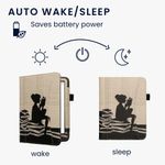 Laptop, Telefoane si Tablete - Ebook reader si accesorii - Accesorii eBook Reader - Husa Kwmobile pentru Amazon Kindle Paperwhite 12 (2024), Colorsoft, inchidere magnetica, piele ecologica, negru, bej - Infinity.ro