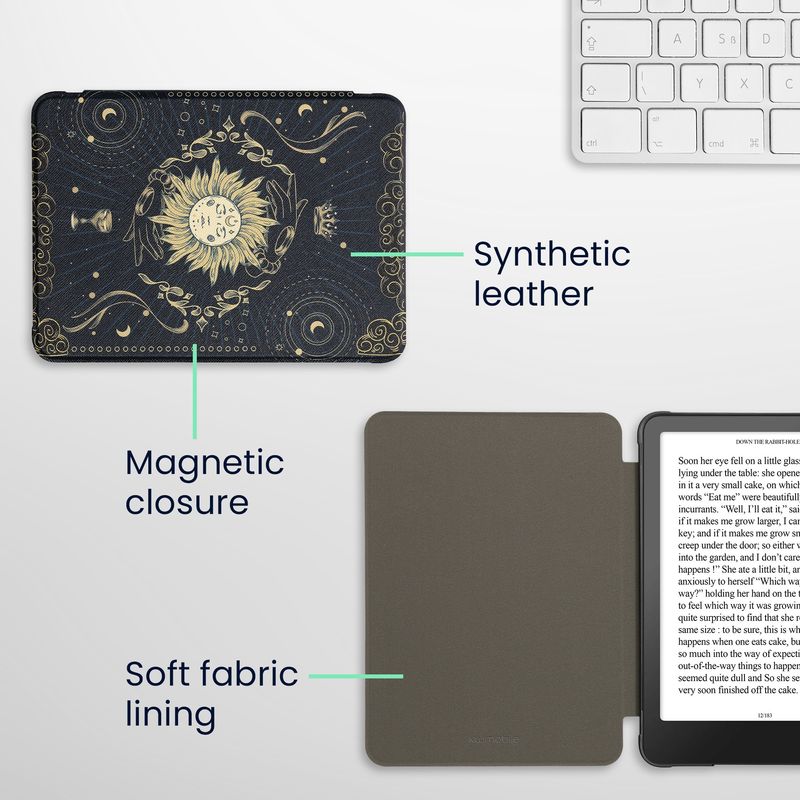 Laptop, Telefoane si Tablete - Ebook reader si accesorii - Accesorii eBook Reader - Husa Kwmobile pentru Amazon Kindle Paperwhite 12 (2024), Colorsoft, inchidere magnetica, Sleep/Wake, activare automata - Infinity.ro