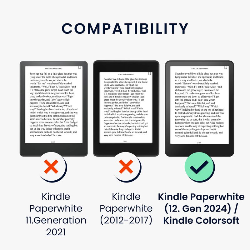 Laptop, Telefoane si Tablete - Ebook reader si accesorii - Accesorii eBook Reader - Husa Kwmobile pentru Amazon Kindle Paperwhite 12 (2024), Colorsoft, inchidere magnetica, Sleep/Wake, activare automata - Infinity.ro