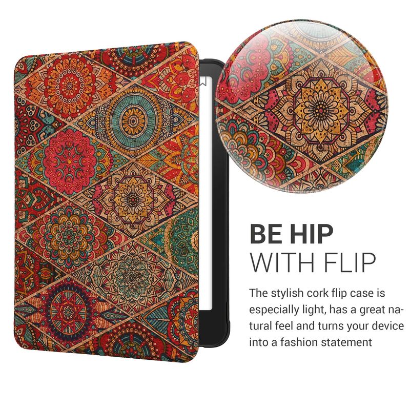 Laptop, Telefoane si Tablete - Ebook reader si accesorii - Accesorii eBook Reader - Husa Kwmobile pentru Amazon Kindle Paperwhite 12 (2024), Colorsoft, inchidere magnetica, pluta, multicolor - Infinity.ro