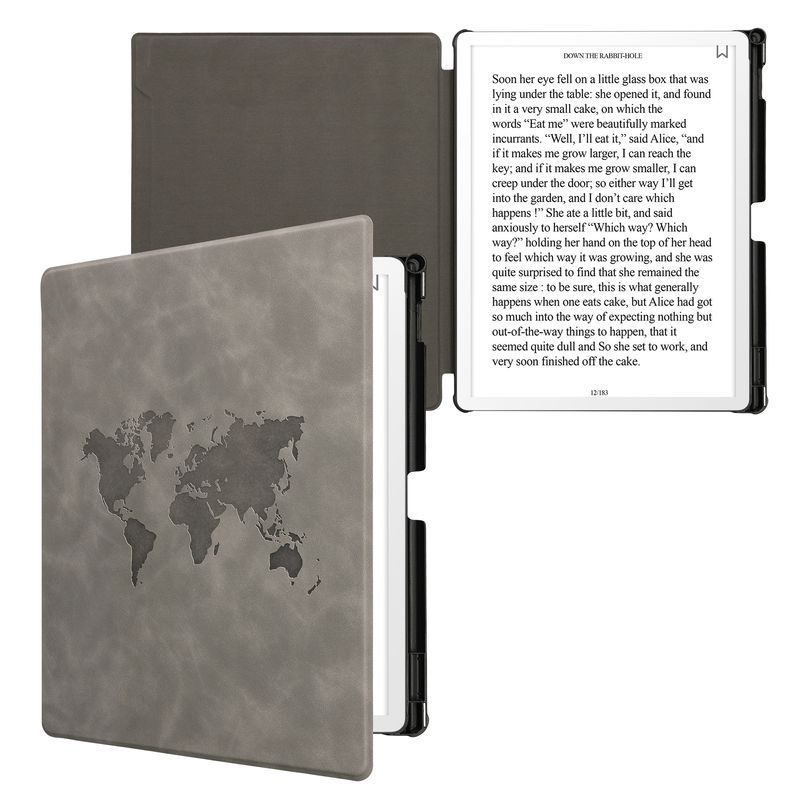 Laptop, Telefoane si Tablete - Ebook reader si accesorii - Accesorii eBook Reader - Husa Kwmobile pentru Amazon Kindle Scribe 3rd Gen, 11 inch (2025), functie Sleep/Wake, piele ecologica, gri - Infinity.ro