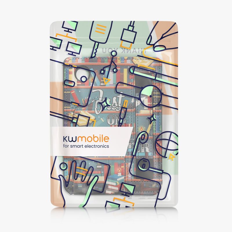 Laptop, Telefoane si Tablete - Ebook reader si accesorii - Accesorii eBook Reader - Husa Kwmobile pentru Kobo Clara 2E, Tolino Shine 4, functie stand, piele ecologica, multicolor - Infinity.ro