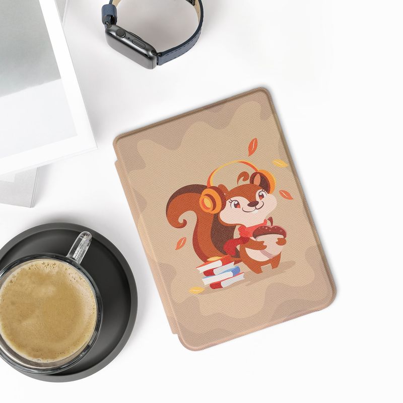 Laptop, Telefoane si Tablete - Ebook reader si accesorii - Accesorii eBook Reader - Husa Kwmobile pentru Kobo Clara 2E, Tolino Shine 4, functie Sleep/Wake, piele ecologica, multicolor - Infinity.ro