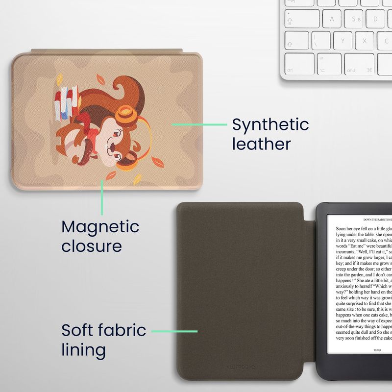 Laptop, Telefoane si Tablete - Ebook reader si accesorii - Accesorii eBook Reader - Husa Kwmobile pentru Kobo Clara 2E, Tolino Shine 4, functie Sleep/Wake, piele ecologica, multicolor - Infinity.ro