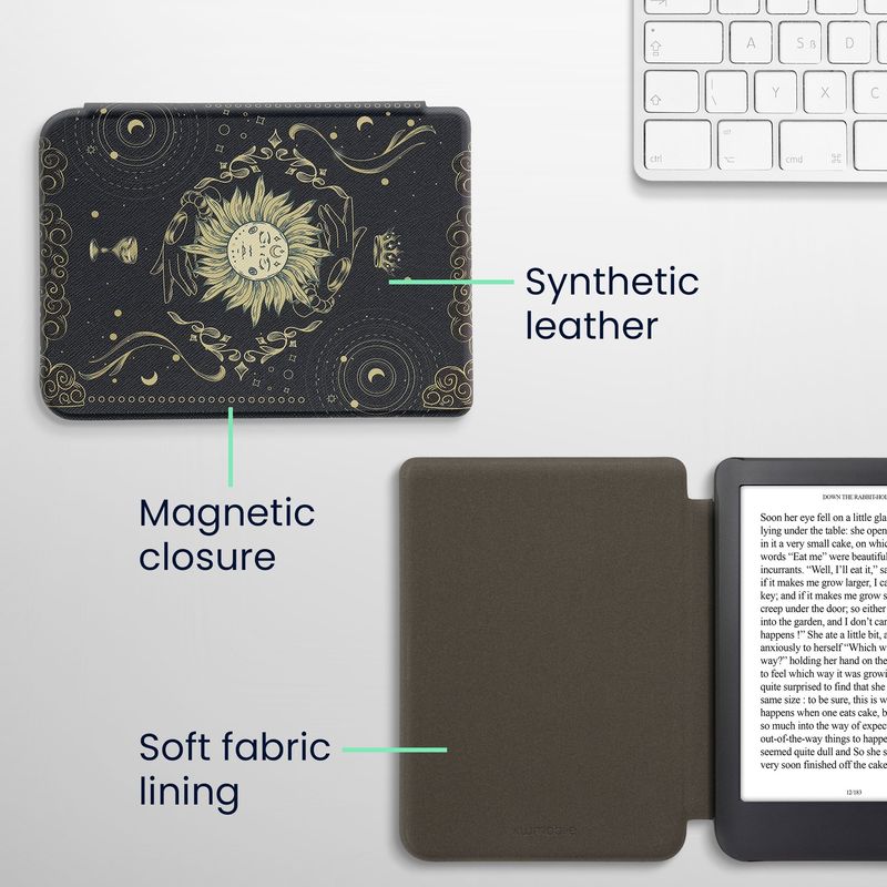 Laptop, Telefoane si Tablete - Ebook reader si accesorii - Accesorii eBook Reader - Husa Kwmobile pentru Kobo Clara 2E, Tolino Shine 4, inchidere magnetica, antisoc, piele ecologica, multicolor - Infinity.ro