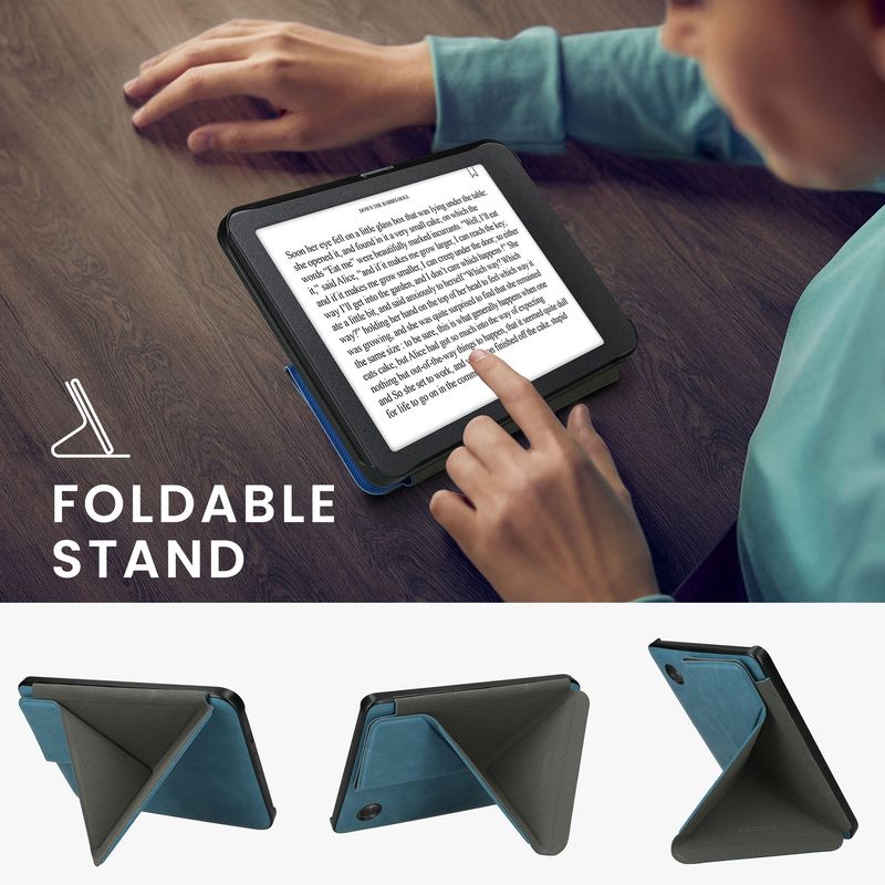 Laptop, Telefoane si Tablete - Ebook reader si accesorii - Accesorii eBook Reader - Husa Kwmobile pentru Kobo Clara 2E, Tolino Shine 4, inchidere magnetica, Sleep/Wake, piele ecologica, albastru - Infinity.ro