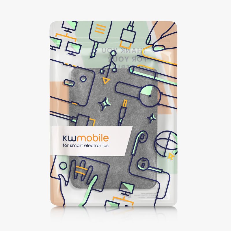 Laptop, Telefoane si Tablete - Ebook reader si accesorii - Accesorii eBook Reader - Husa Kwmobile pentru Kobo Clara 2E, Tolino Shine 4, inchidere magnetica, protectie la socuri, fetru, textil, gri - Infinity.ro