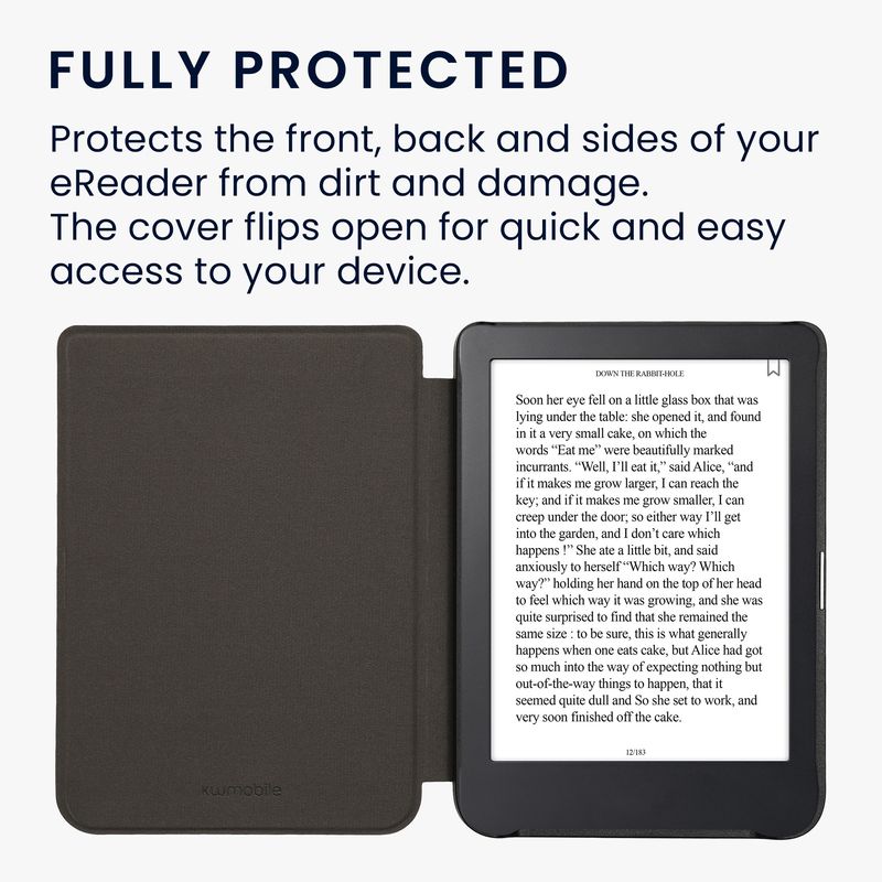 Laptop, Telefoane si Tablete - Ebook reader si accesorii - Accesorii eBook Reader - Husa Kwmobile pentru Kobo Clara 2E, Tolino Shine 4, inchidere magnetica, protectie la socuri, fetru, textil, gri - Infinity.ro