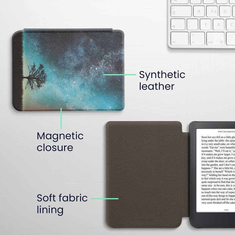 Laptop, Telefoane si Tablete - Ebook reader si accesorii - Accesorii eBook Reader - Husa Kwmobile pentru Kobo Clara 2E, Tolino Shine 4, inchidere magnetica, piele ecologica, multicolor - Infinity.ro