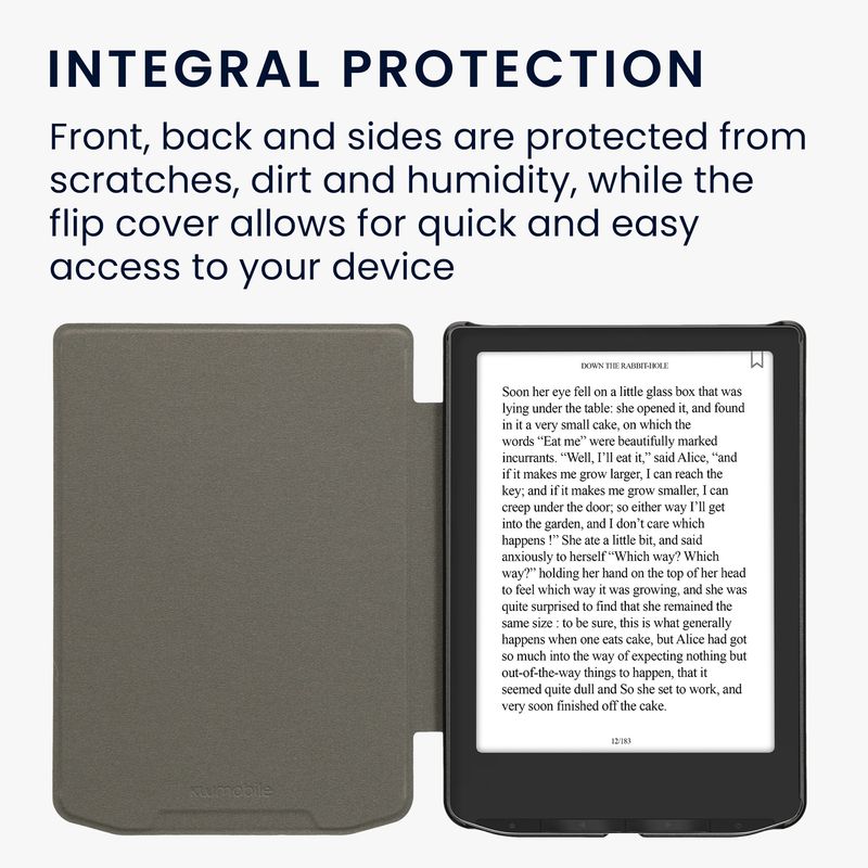 Laptop, Telefoane si Tablete - Ebook reader si accesorii - Accesorii eBook Reader - Husa Kwmobile pentru PocketBook Verse, Verse Lite, Verse Pro, Verse Pro Color, functie Sleep/Wake, piele ecologica, gri - Infinity.ro