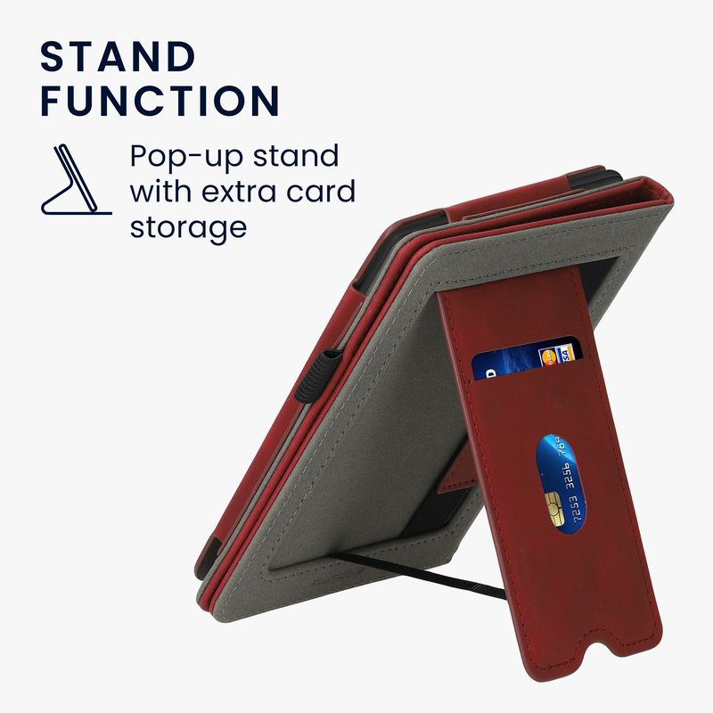 Laptop, Telefoane si Tablete - Ebook reader si accesorii - Accesorii eBook Reader - Husa Kwmobile pentru Kobo Clara 2E, Tolino Shine 4, inchidere magnetica, buzunar card, piele ecologica, rosu - Infinity.ro