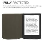 Laptop, Telefoane si Tablete - Ebook reader si accesorii - Accesorii eBook Reader - Husa Kwmobile pentru PocketBook Verse, Verse Lite, Verse Pro, Verse Pro Color, inchidere magnetica, panza, gri, negru - Infinity.ro
