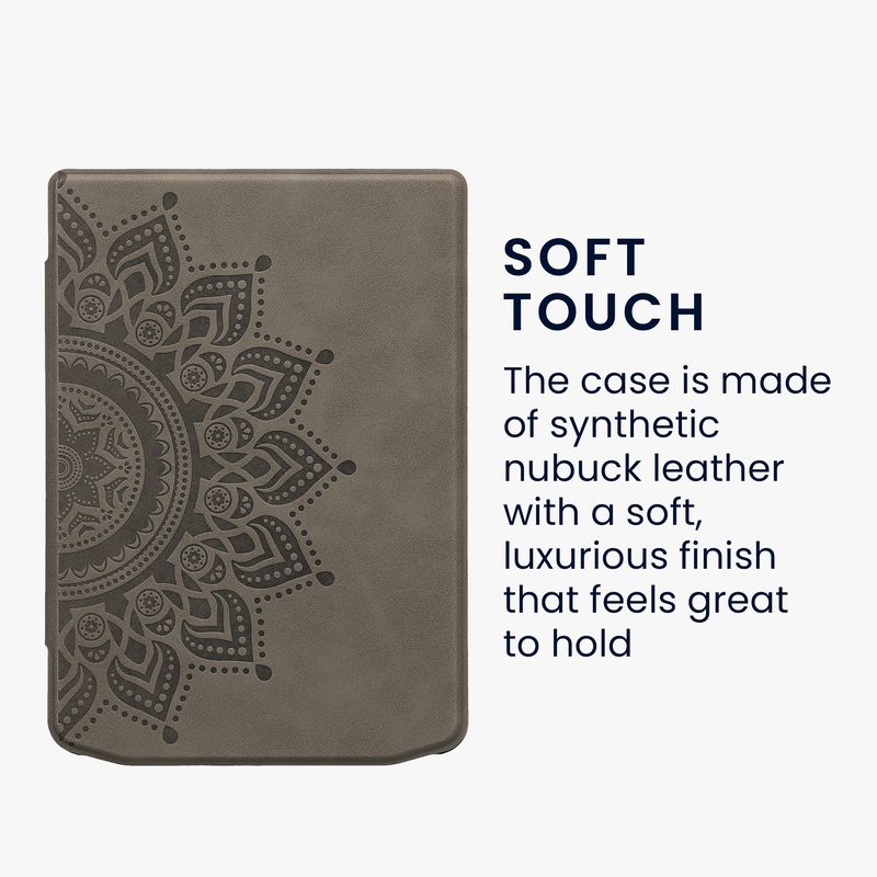 Laptop, Telefoane si Tablete - Ebook reader si accesorii - Accesorii eBook Reader - Husa Kwmobile pentru PocketBook Verse, Verse Lite, Verse Pro, Verse Pro Color, inchidere magnetica, Sleep/Wake, gri - Infinity.ro