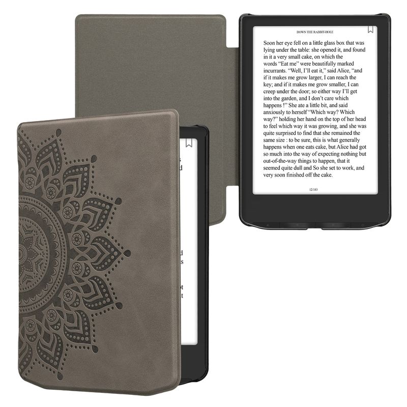 Laptop, Telefoane si Tablete - Ebook reader si accesorii - Accesorii eBook Reader - Husa Kwmobile pentru PocketBook Verse, Verse Lite, Verse Pro, Verse Pro Color, inchidere magnetica, Sleep/Wake, gri - Infinity.ro