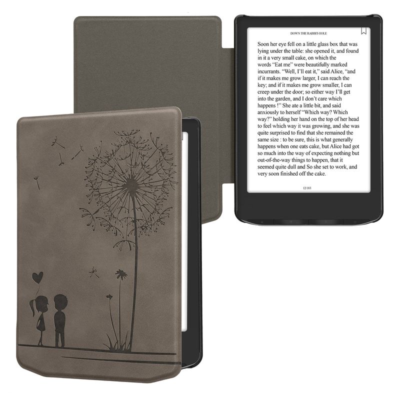 Laptop, Telefoane si Tablete - Ebook reader si accesorii - Accesorii eBook Reader - Husa Kwmobile pentru PocketBook Verse, Verse Lite, Verse Pro, Verse Pro Color, inchidere magnetica, piele ecologica, gri - Infinity.ro
