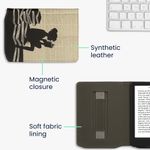 Laptop, Telefoane si Tablete - Ebook reader si accesorii - Accesorii eBook Reader - Husa Kwmobile pentru PocketBook Verse, Verse Lite, Verse Pro, Verse Pro Color, piele ecologica, negru, bej - Infinity.ro