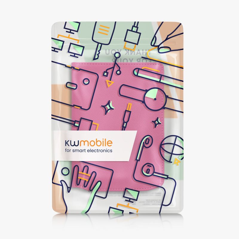 Laptop, Telefoane si Tablete - Ebook reader si accesorii - Accesorii eBook Reader - Husa Kwmobile pentru PocketBook Verse, Verse Lite, Verse Pro, Verse Pro Color, inchidere magnetica, piele ecologica, roz - Infinity.ro