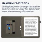 Laptop, Telefoane si Tablete - Ebook reader si accesorii - Accesorii eBook Reader - Husa pentru eBook Reader Kwmobile pentru Amazon Kindle Scribe (2022, 2024), buzunar card, piele ecologica, gri - Infinity.ro
