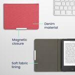Laptop, Telefoane si Tablete - Ebook reader si accesorii - Accesorii eBook Reader - Husa Kwmobile pentru Tolino Vision 1, Vision 2, Vision 3 HD, Vision 4 HD, inchidere magnetica, textil, rosu - Infinity.ro