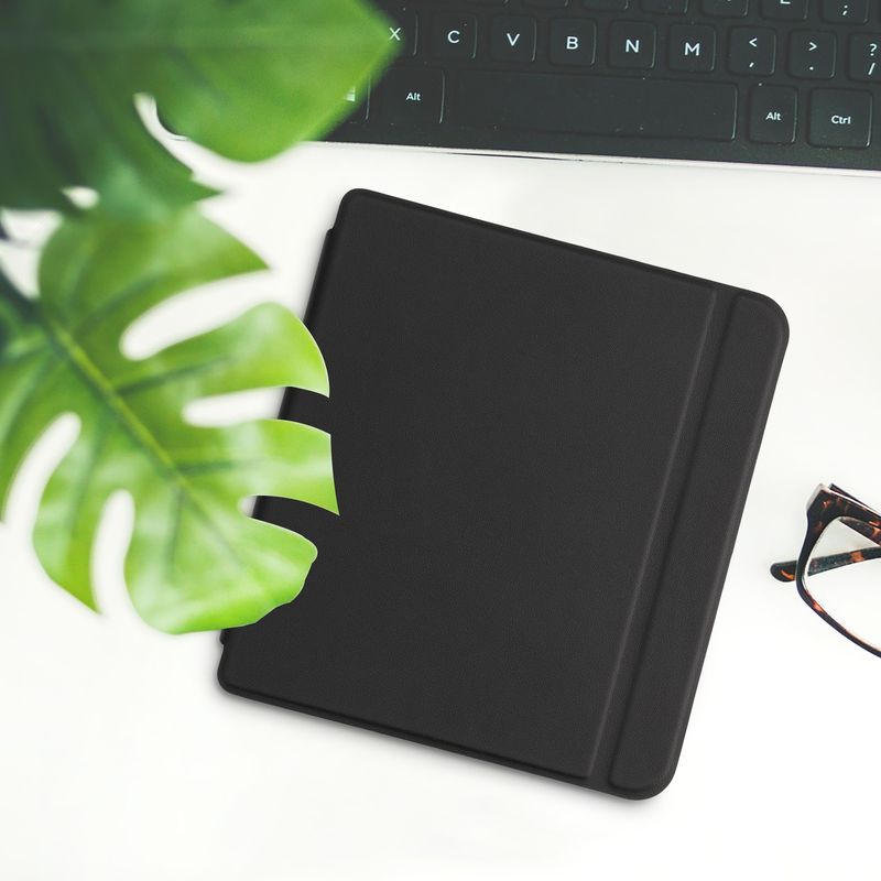 Laptop, Telefoane si Tablete - Ebook reader si accesorii - Accesorii eBook Reader - Husa pentru eBook Reader Kalibri pentru Tolino Vision 6, inchidere magnetica, piele naturala, negru - Infinity.ro