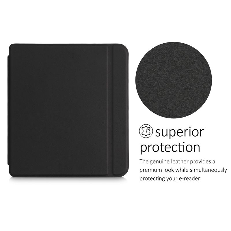 Laptop, Telefoane si Tablete - Ebook reader si accesorii - Accesorii eBook Reader - Husa pentru eBook Reader Kalibri pentru Tolino Vision 6, inchidere magnetica, piele naturala, negru - Infinity.ro