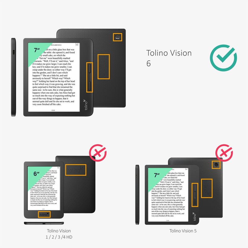 Laptop, Telefoane si Tablete - Ebook reader si accesorii - Accesorii eBook Reader - Husa pentru eBook Reader Kalibri pentru Tolino Vision 6, inchidere magnetica, piele naturala, negru - Infinity.ro