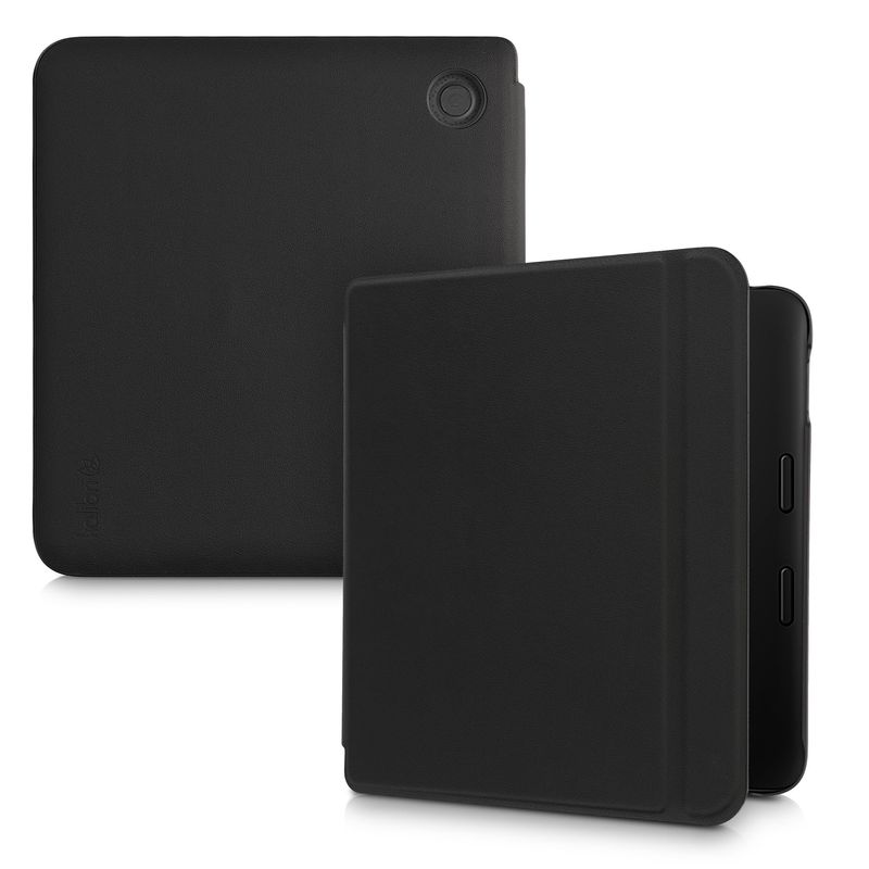 Laptop, Telefoane si Tablete - Ebook reader si accesorii - Accesorii eBook Reader - Husa pentru eBook Reader Kalibri pentru Tolino Vision 6, inchidere magnetica, piele naturala, negru - Infinity.ro