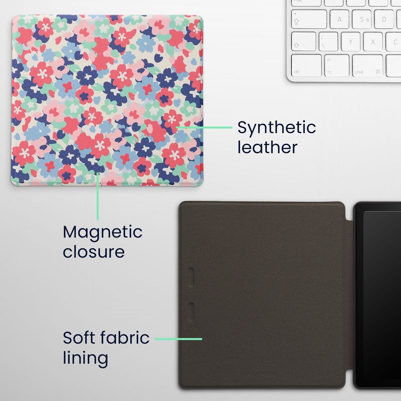 Laptop, Telefoane si Tablete - Ebook reader si accesorii - Accesorii eBook Reader - Husa pentru eBook Reader Kwmobile pentru Amazon Kindle Oasis 3 (2019), inchidere magnetica, piele ecologica, multicolor - Infinity.ro