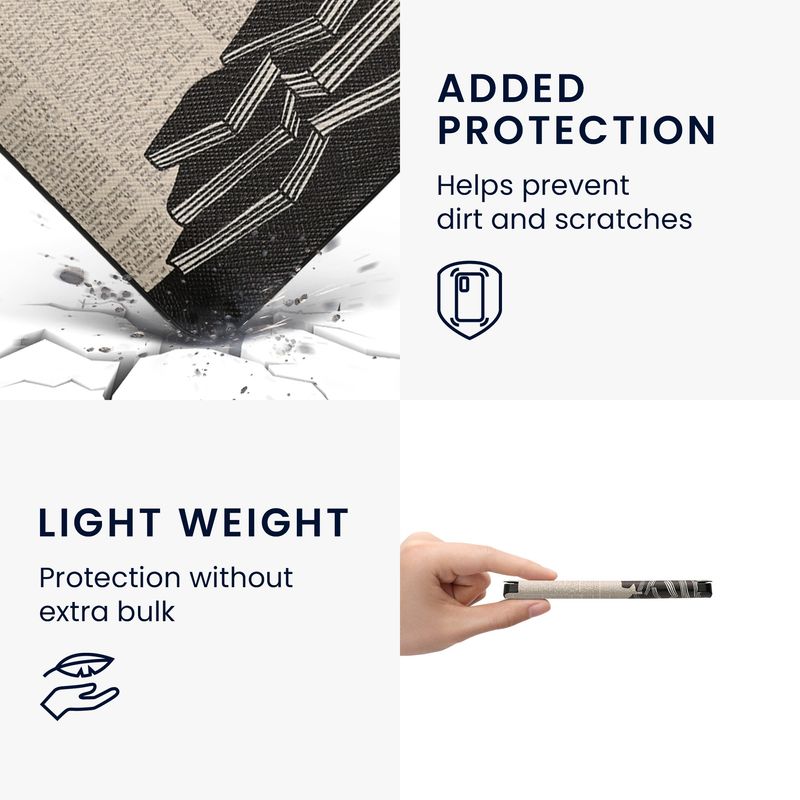 Laptop, Telefoane si Tablete - Ebook reader si accesorii - Accesorii eBook Reader - Husa pentru eBook Reader Kwmobile pentru Kobo Aura Edition 2, inchidere magnetica, piele ecologica, negru, bej - Infinity.ro
